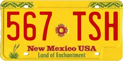 NM license plate 567TSH