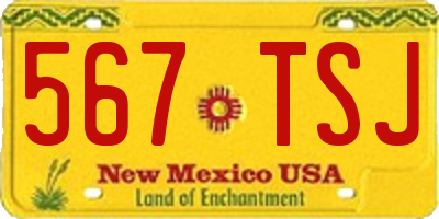 NM license plate 567TSJ