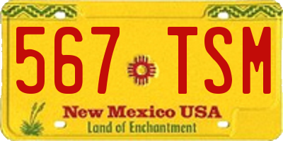 NM license plate 567TSM