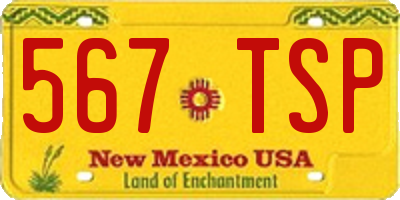 NM license plate 567TSP