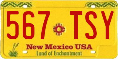 NM license plate 567TSY
