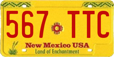 NM license plate 567TTC