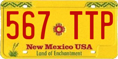 NM license plate 567TTP