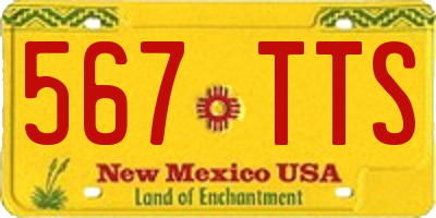 NM license plate 567TTS