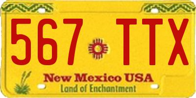 NM license plate 567TTX