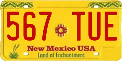 NM license plate 567TUE
