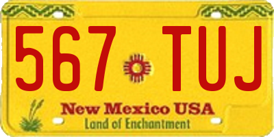NM license plate 567TUJ