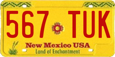 NM license plate 567TUK