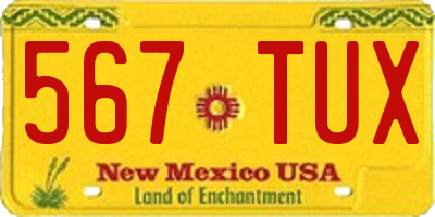 NM license plate 567TUX