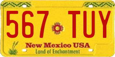 NM license plate 567TUY