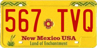 NM license plate 567TVQ