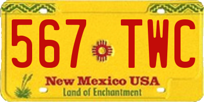 NM license plate 567TWC