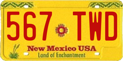 NM license plate 567TWD