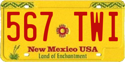 NM license plate 567TWI
