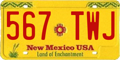 NM license plate 567TWJ