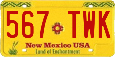 NM license plate 567TWK