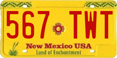 NM license plate 567TWT