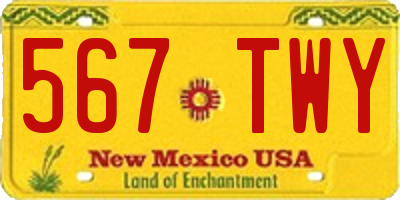 NM license plate 567TWY