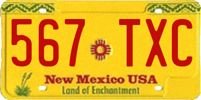NM license plate 567TXC