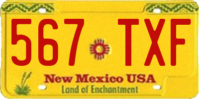 NM license plate 567TXF