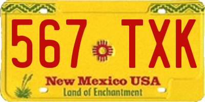 NM license plate 567TXK