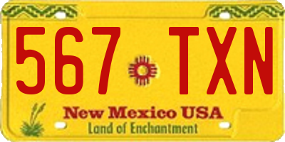 NM license plate 567TXN