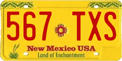 NM license plate 567TXS