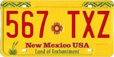 NM license plate 567TXZ