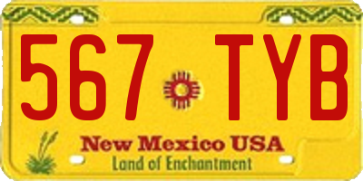 NM license plate 567TYB
