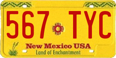 NM license plate 567TYC