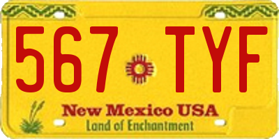 NM license plate 567TYF