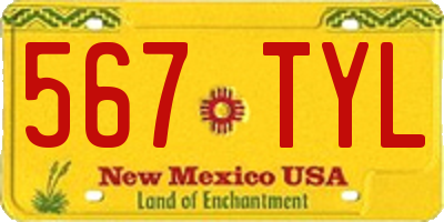 NM license plate 567TYL