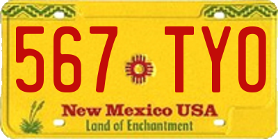 NM license plate 567TYO