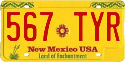 NM license plate 567TYR
