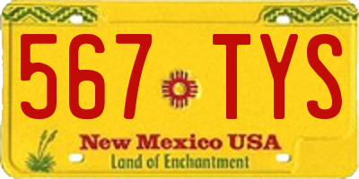 NM license plate 567TYS