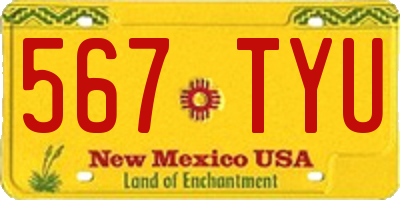 NM license plate 567TYU