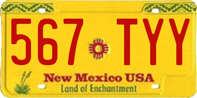 NM license plate 567TYY