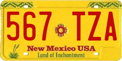 NM license plate 567TZA