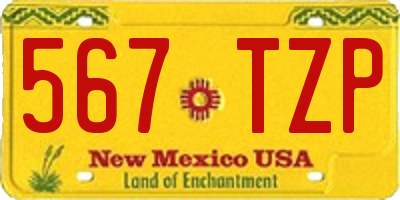 NM license plate 567TZP