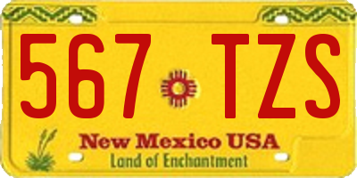 NM license plate 567TZS
