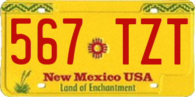 NM license plate 567TZT