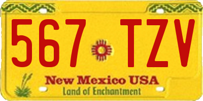 NM license plate 567TZV