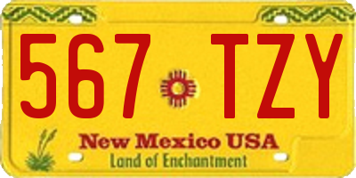 NM license plate 567TZY