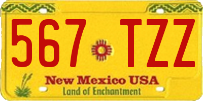 NM license plate 567TZZ