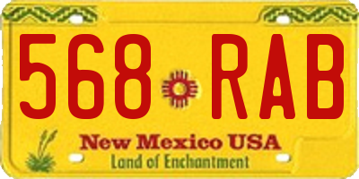 NM license plate 568RAB