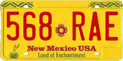 NM license plate 568RAE