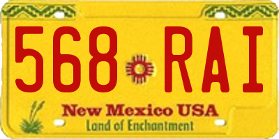 NM license plate 568RAI