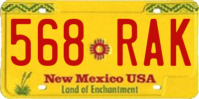 NM license plate 568RAK