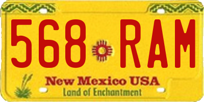 NM license plate 568RAM