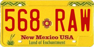 NM license plate 568RAW